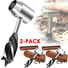 Manual Hand Auger Wrench Outdoor Survival Gear Wood Drill Kit for Bushcraft Tool