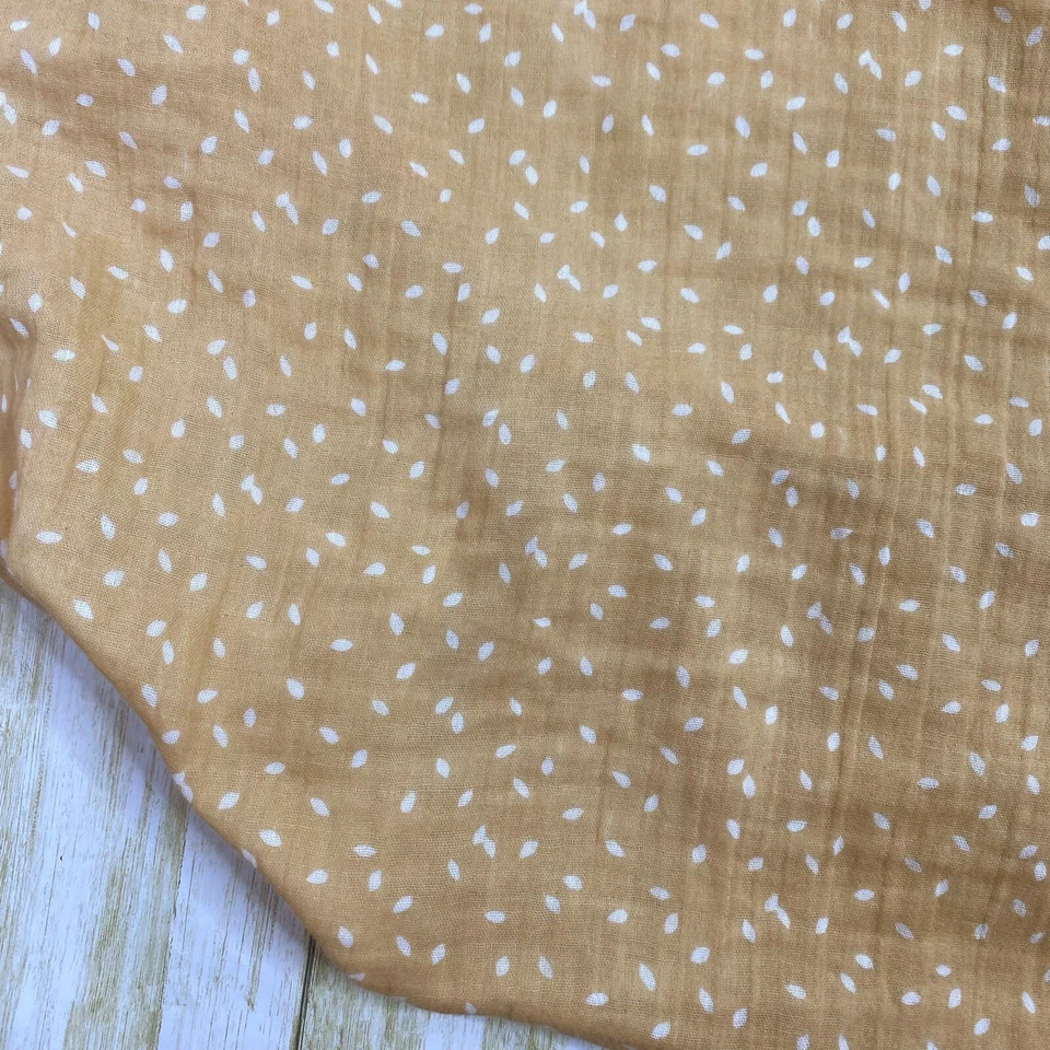 Простыня для кроватки Rylee + Cru оранжевая и белая в горошек 100% органический хлопок нейтральная - Изображение 3 из 4