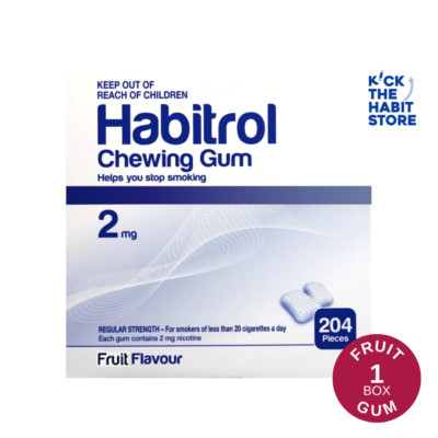 Habitrol Gum 2mg Fruit  204 Pieces 1 Box Sugar Free Nicotine 2026 and up