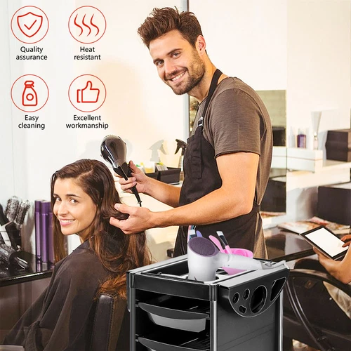 4 Drawer Salon Hairdresser Trolley Beauty Barber Storage Basket Rolling Cart UK - Picture 12 of 18