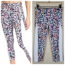 Athleta Size M High Rise Watercolor Chaturanga Capri Leggins Multicolor