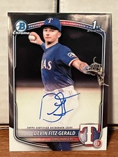 Devin Fitz-Gerald 2025 1st Bowman Chrome Base Auto Rangers / Nationals HOT 🔥