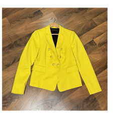 Zara Woman Yellow Double-Breasted 6-Button No...