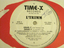 L'TRIMM GRAB IT 12" ORIG '88 TIME-X HOT 1255X MIAMI BASS RAP THE FLY BOYS VG+
