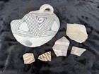 Anasazi Native American Pottery Shards 1100-1250 A.D. Black & White Tula Rosa — photo 1