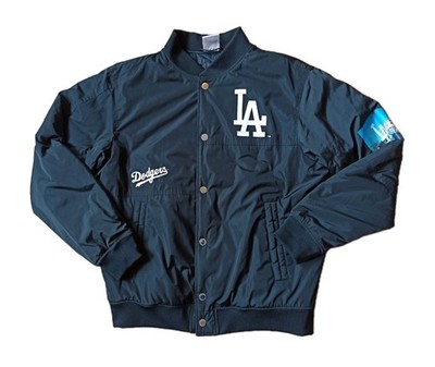Champion LA Dodgers Bomber Jacke Vintage College Button MLB Puffer schwarz M/L