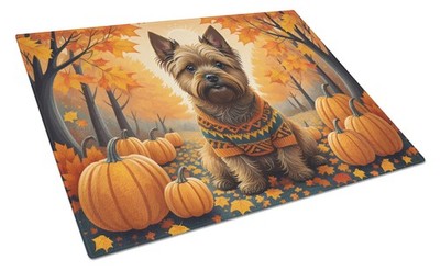 NEW Cairn Terrier Fall Glass Cutting Board Decorative Tempered Glass Kitchen