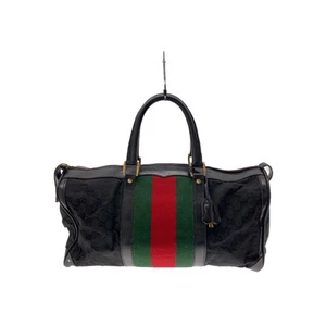 Sac Boston en toile noire GUCCI authentique, du Japon