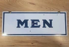 Vintage Men’s Rest Room Sign Advertising Sign Porcelain Sign Gas Station 1940s
