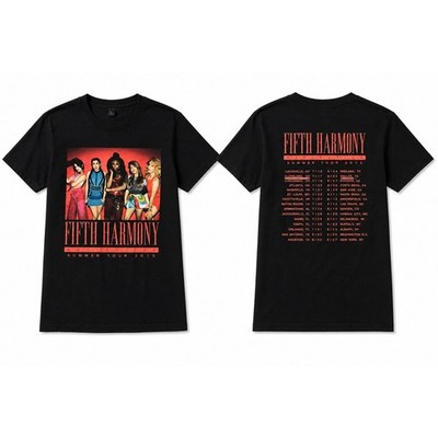 Tultex Fifth Harmony Graphic T-Shirt S Black Reflection Summer Tour 2015 Tee