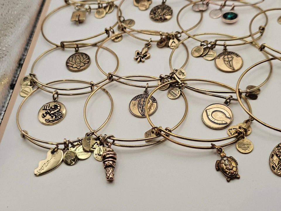 Alex Ani Alambre Dije Cuentas Oro Lote 5 Proyecto Pulsera De 33 Piezas ⭐️ Tal cual  Foto 2 de 4