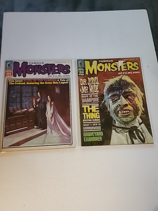 Rare Lot Of 2  FAMOUS MONSTERS OF FILMLAND #62 & 63  MR. HYDE BASIL GOGOS COVER 