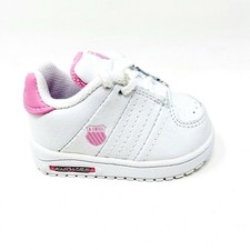K-Swiss Wolert White Bubble Gum Infant Baby Casual Sneakers 21376136