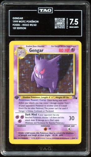 Gengar (1st Edition) graded TAG 7.5 for sale on eBay