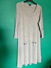 Jaeger Dress Ladies Grey Jersey Tunic Shift Dress Womens Plus Size 16 - 18