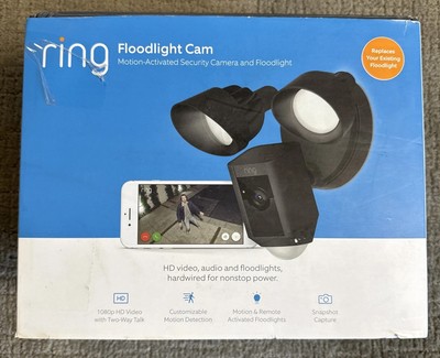 Ring Floodlight  Wifi Motion Security Camera  Two Way Talk Siren 1080 HD Wired