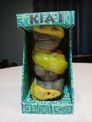 Chris Shima Ceramics Trader Vic's Kiai Tiki Mug Hawaiian Yellow Moray Eel 1st Ed