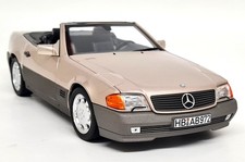 Norev 1/18 Mercedes Benz 500 SL 1989 Smoke Silver Metallic Diecast Model Car