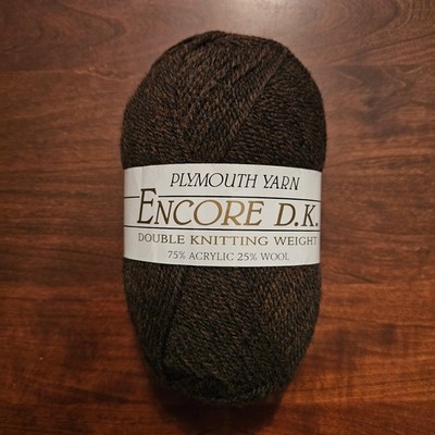 Plymouth Yarns Encore DK Brown Col 1444 75% Acrylic, 25% Wool US5-6 50gr, 150yds
