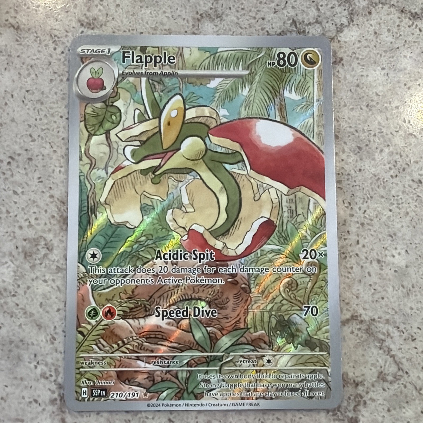 Pokemon Flapple 210/191 Sv08: Surging Sparks Holo