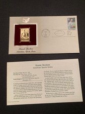US 22kt 1988 gold replica stamp FDC 'Knute Rockne' Lot 257