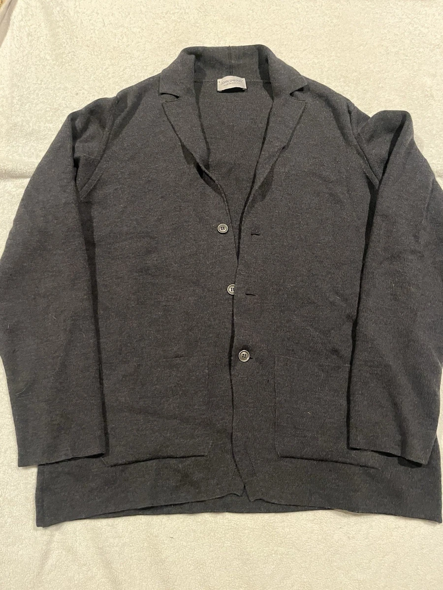 JOHN SMEDLEY｜30G Cotton Cardigan（Gray・L） John - Smedley