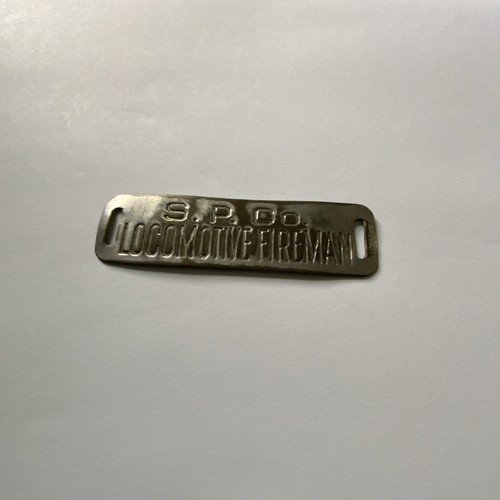 Southern Pacific Lines Locomotive Fireman Metal Badge Emblem Plate