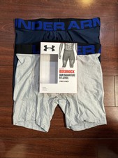2-Pack Under Armour Tech Boxer Brief Medium Blue 1363619 408 6 Inch Underwear