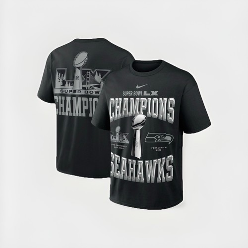 Nike Seattle Seahawks Superbowl 60 Champions T-Shirt Size: 2XL