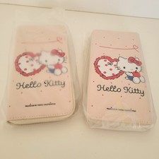 Sanrio Hello Kitty Pink Heart Long Zip Around Wallet Set of 2 New