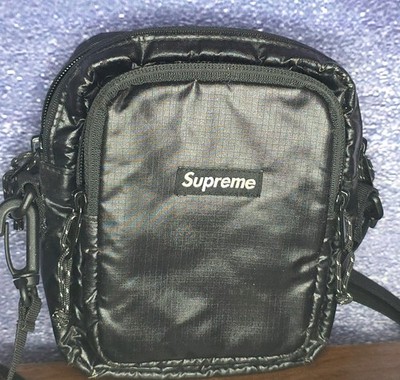 Supreme Nylon Men's Crossbody Bag Black Adjustable Strap Cordura