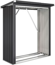 Legnaia da Esterno Acciaio 150x66.5x150 cm Grigio Scuro VivaGarden