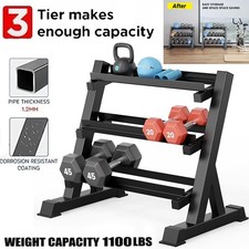 Dumbbell Rack Weight Storage Stand Heavy Duty Home Gym Fitness Large 3 Tier