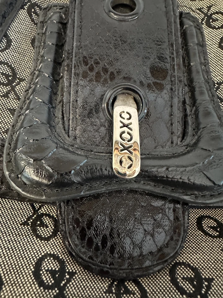 Vintage Small Black & Gray White  XOXO Handbag Purse Inside Pockets Y2K - Image 4 of 4