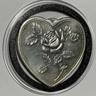 Heart Shaped Coin For Someone Special 1 Troy Oz .999 Fine Silver Round Roses 999