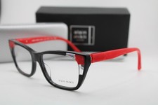NEW ALAIN MIKLI A03111 001 BAIE BLACK RED MARBLE AUTHENTIC EYEGLASSES 53-16