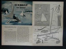 Ice Boat Childs Iceboat 1947 How-to build PLANS Front Steering Sail