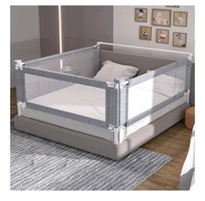 3-Piece Cali King Size Bed Rail for Toddlers - w Headboard Rail, Adjustable