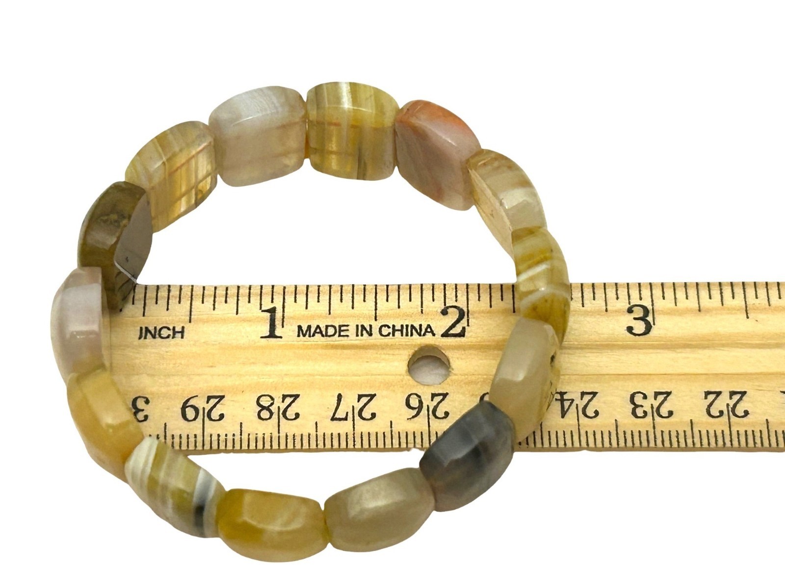 Yellow Agate Bracelet Rectangular Polished Natura… - image 5
