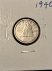 1940 Canada Silver Dime 10 Cents George VI .800 Fine Bluenose Schooner Coin F