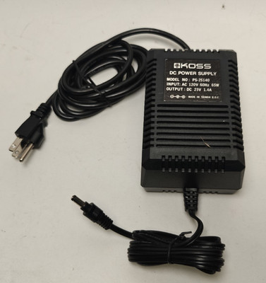 KOSS DC Power Supply 25V DC 1.4 AMP AC/DC Adapter 5.5mm OD Heavy Duty