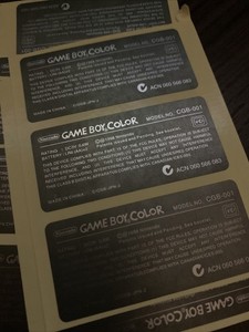 Gameboy Color Replacement Rear Sticker BULK LOT 18 Piece