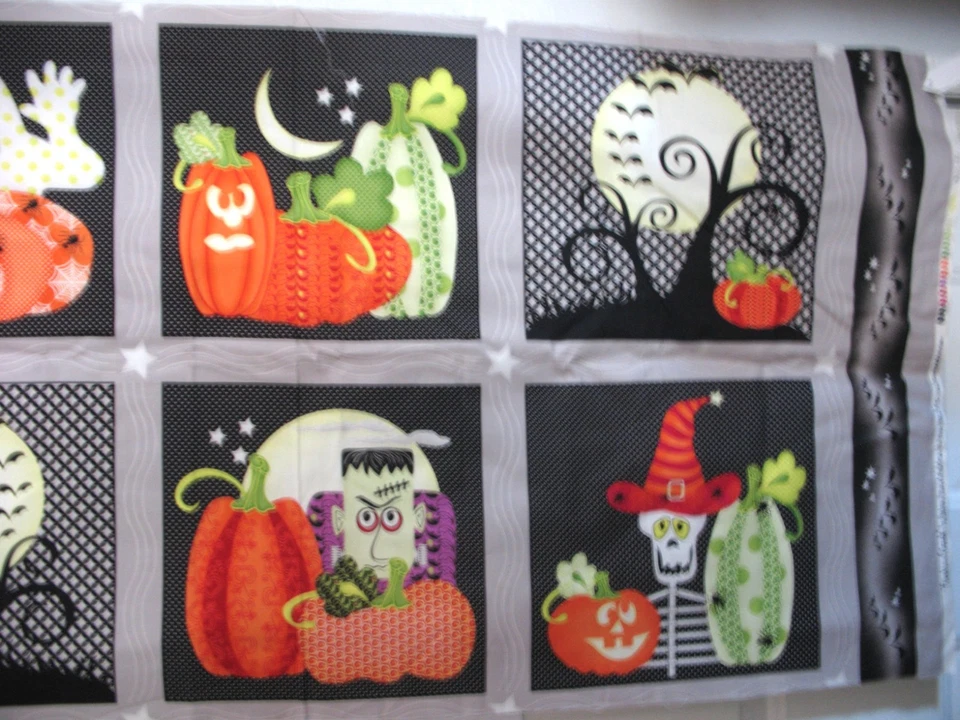 PANEL DE TELA de Halloween Frank - n - Friends 23x45" parche de imagen HENRY GLASS Foto 3 de 4