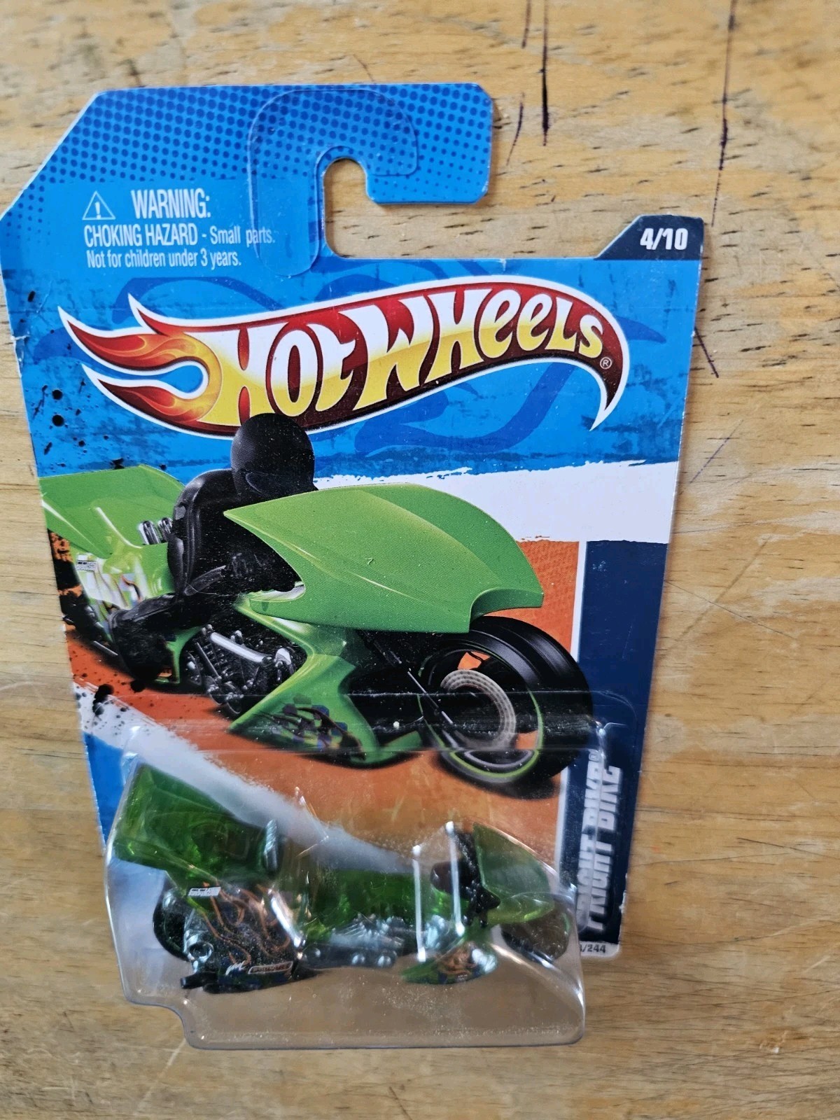 Hot Wheels FRIGHT BIKE, Green; 2011 HW Drag Racers Series 4/10