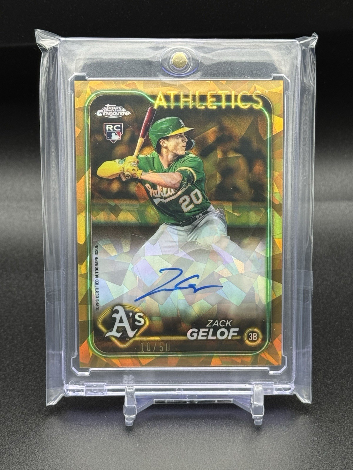 2024 Topps Chrome Update Sapphire - #USA-ZG Zack Gelof Gold Rookie Auto /50