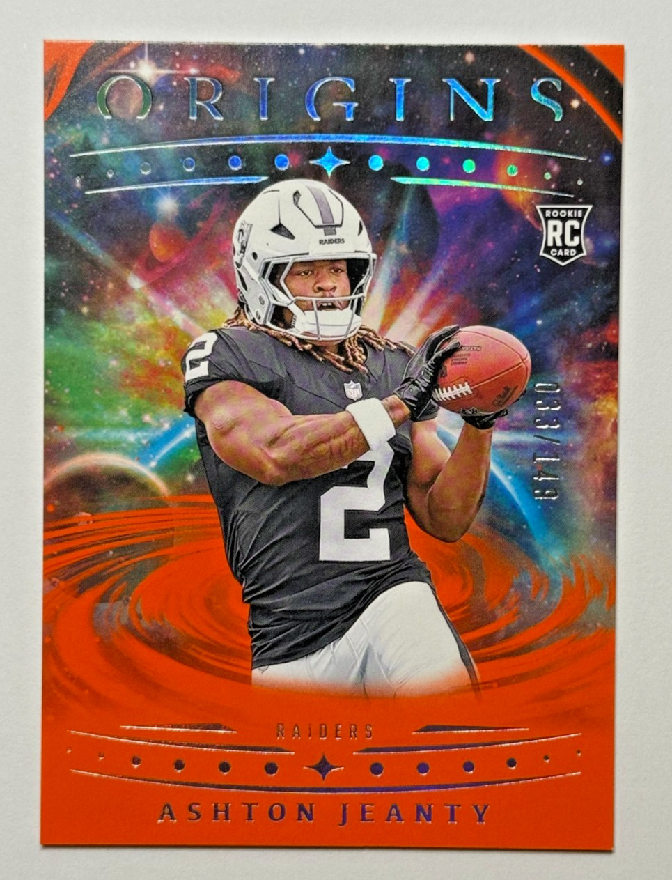2025 Panini Origins Football #139 ASHTON JEANTY RC Raiders Orange /149