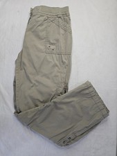 Chico's Cargo Pants Olive Drab Green Roll Tab Convertible Leg Outdoor Utility 8
