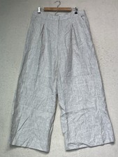 REFORMATION 100 Linen Size 12 Womens Beige Wide Leg Lightweight Pants
