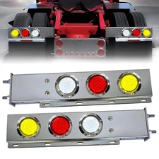 Stainless Steel Spring Mud Flap Hanger Bar LED Light 2.5" Bolt for Semi Truck