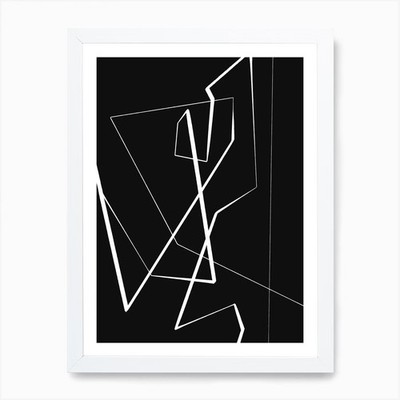 Angular Lines No 1 (Black) Art Prin Framed Wall Art Poster Canvas Print Picture